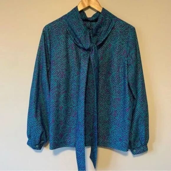 Dopamine clothing style vintage 90’s top teal purple Size large - Picture 1 of 8
